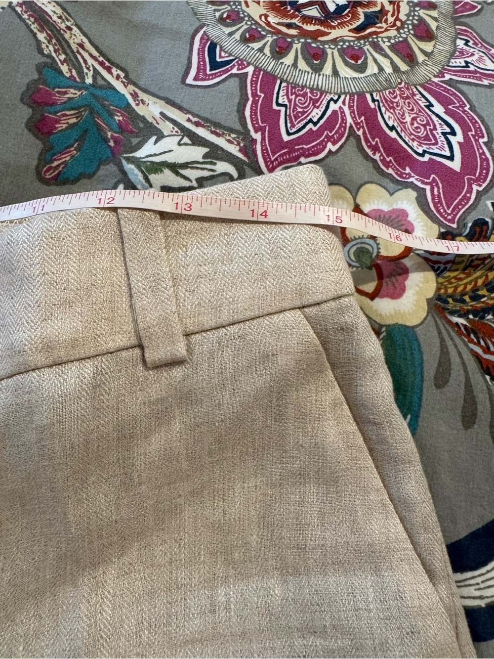 J. Crew Flax Color Herringbone 100% Linen Trousers - Picture 9 of 12